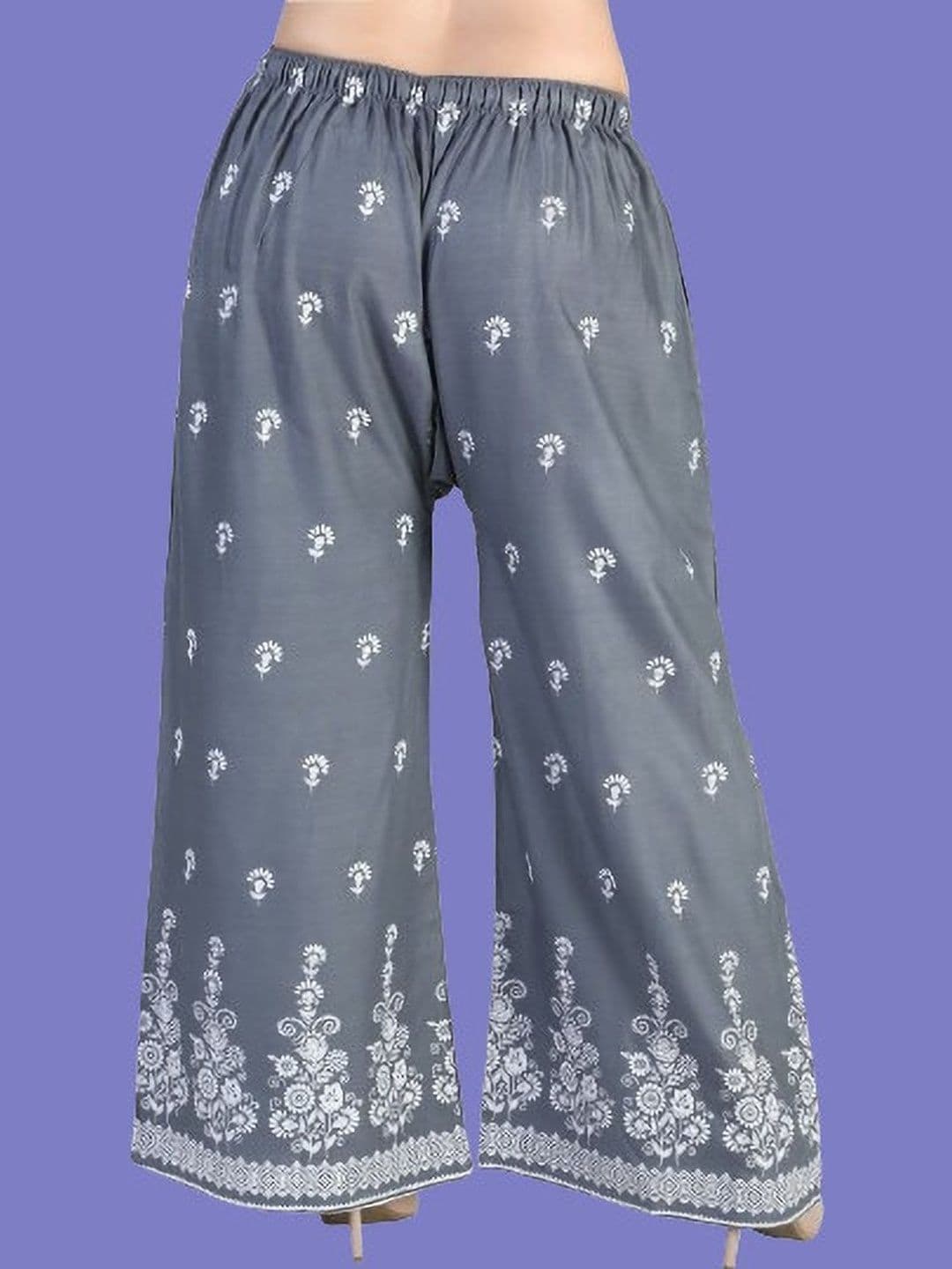 BINISH Women Floral Printed Chambray Ethnic Palazzos - view 1