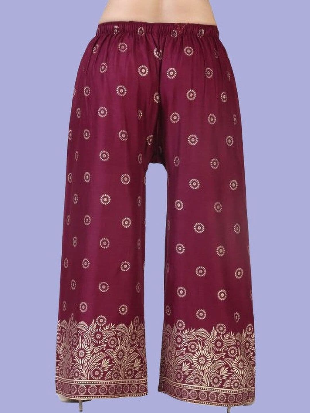 BINISH Women Floral Printed Chambray Ethnic Palazzos - view 1