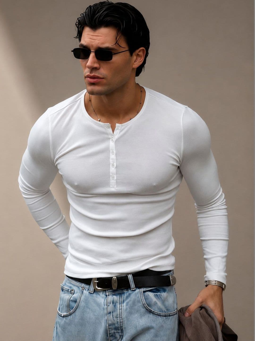 YUTA Men Henley Neck T-shirt - view 1