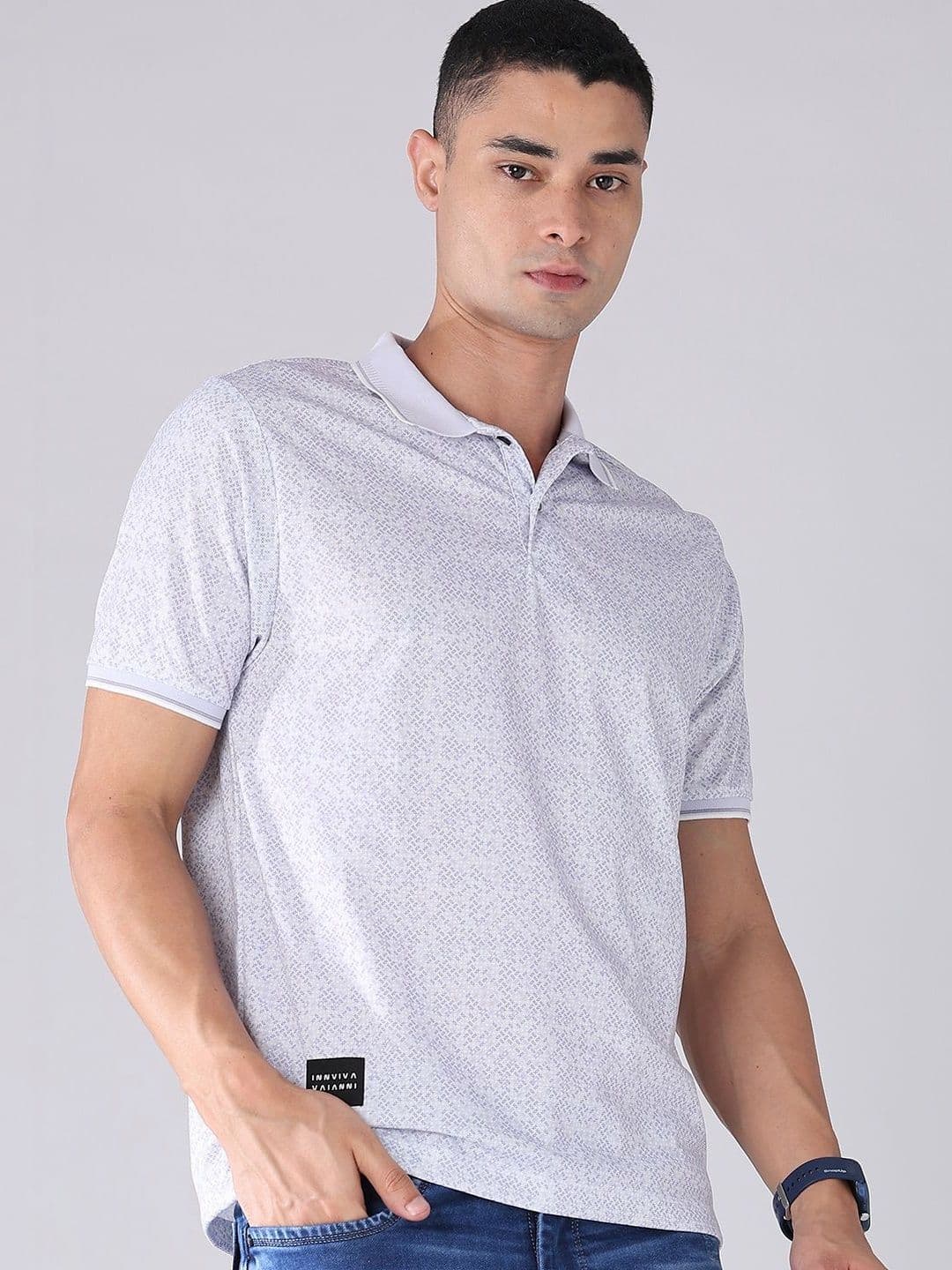 V-Mart Men Printed Polo Collar T-shirt - view 1