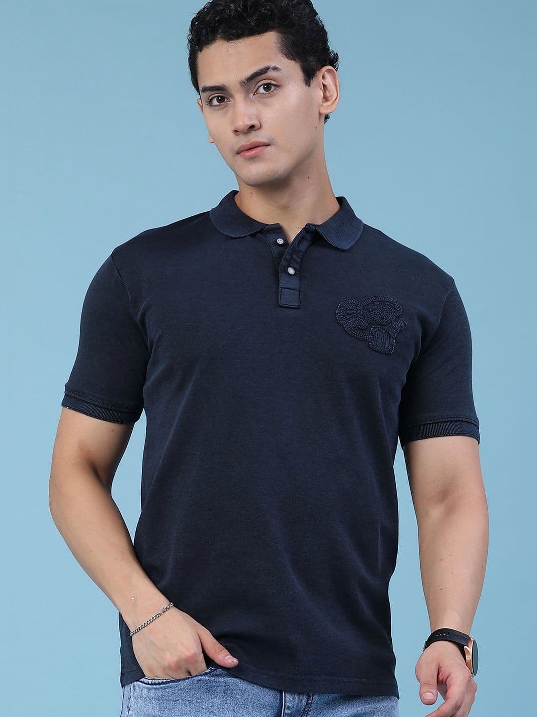 V-Mart Men Polo Collar T-shirt - view 1
