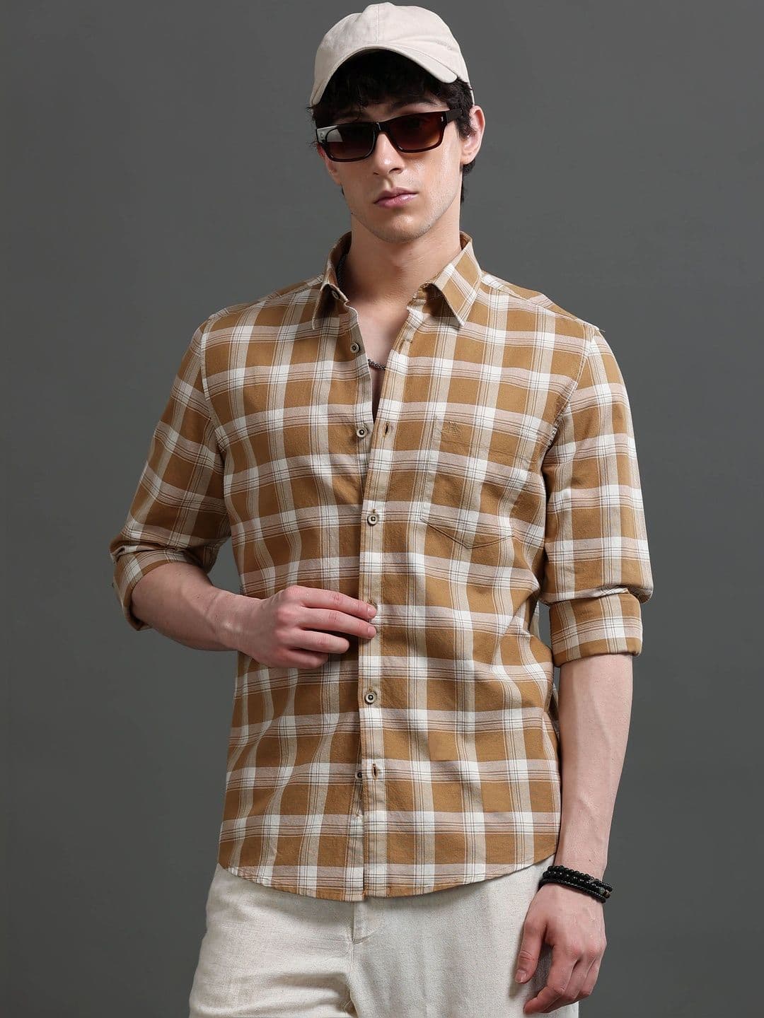 British Club Men Smart Slim Fit Checked Casual Shirt - view 1