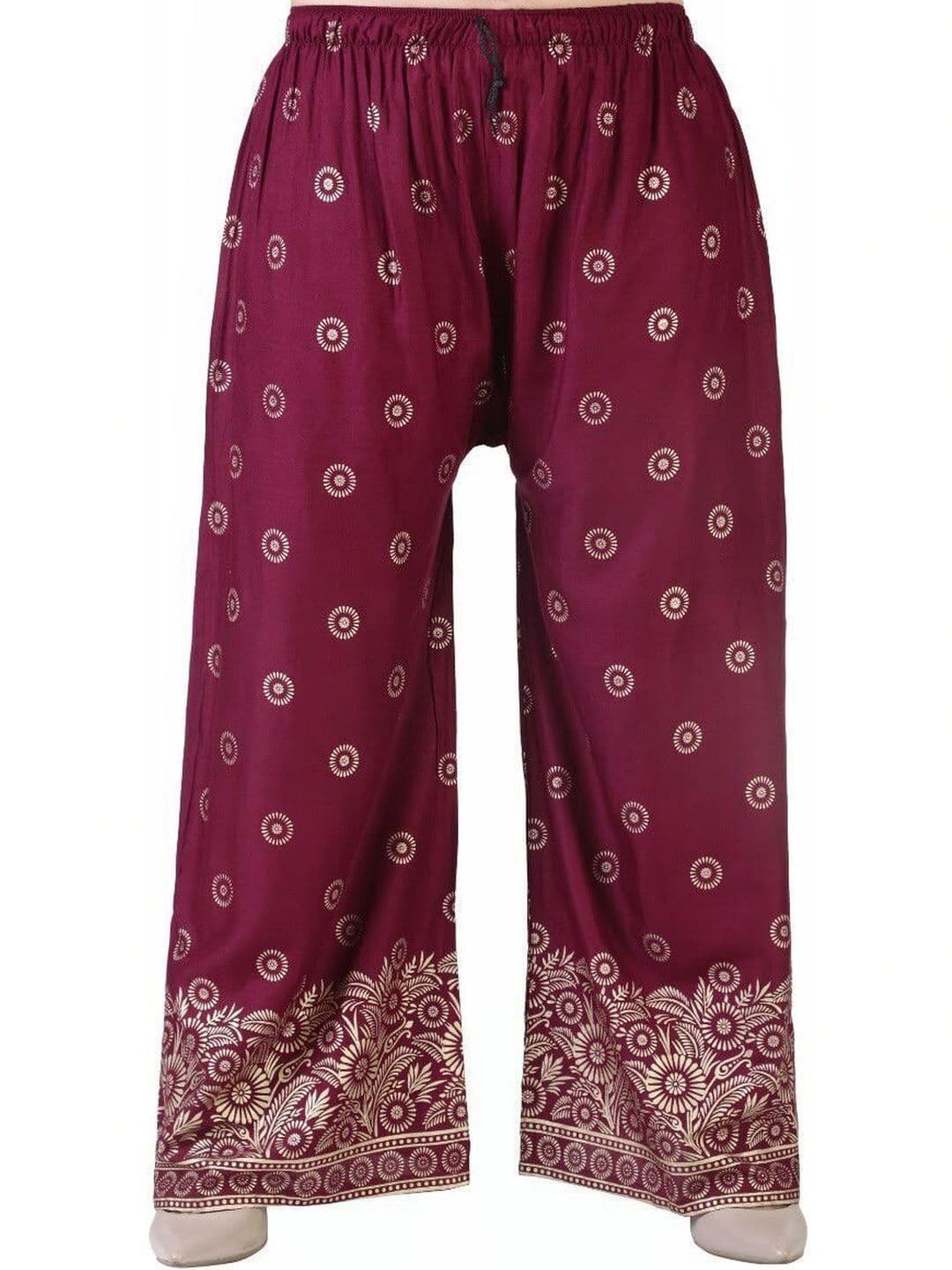 BINISH Women Ethnic Motifs Printed Chambray Ethnic Palazzos - view 1
