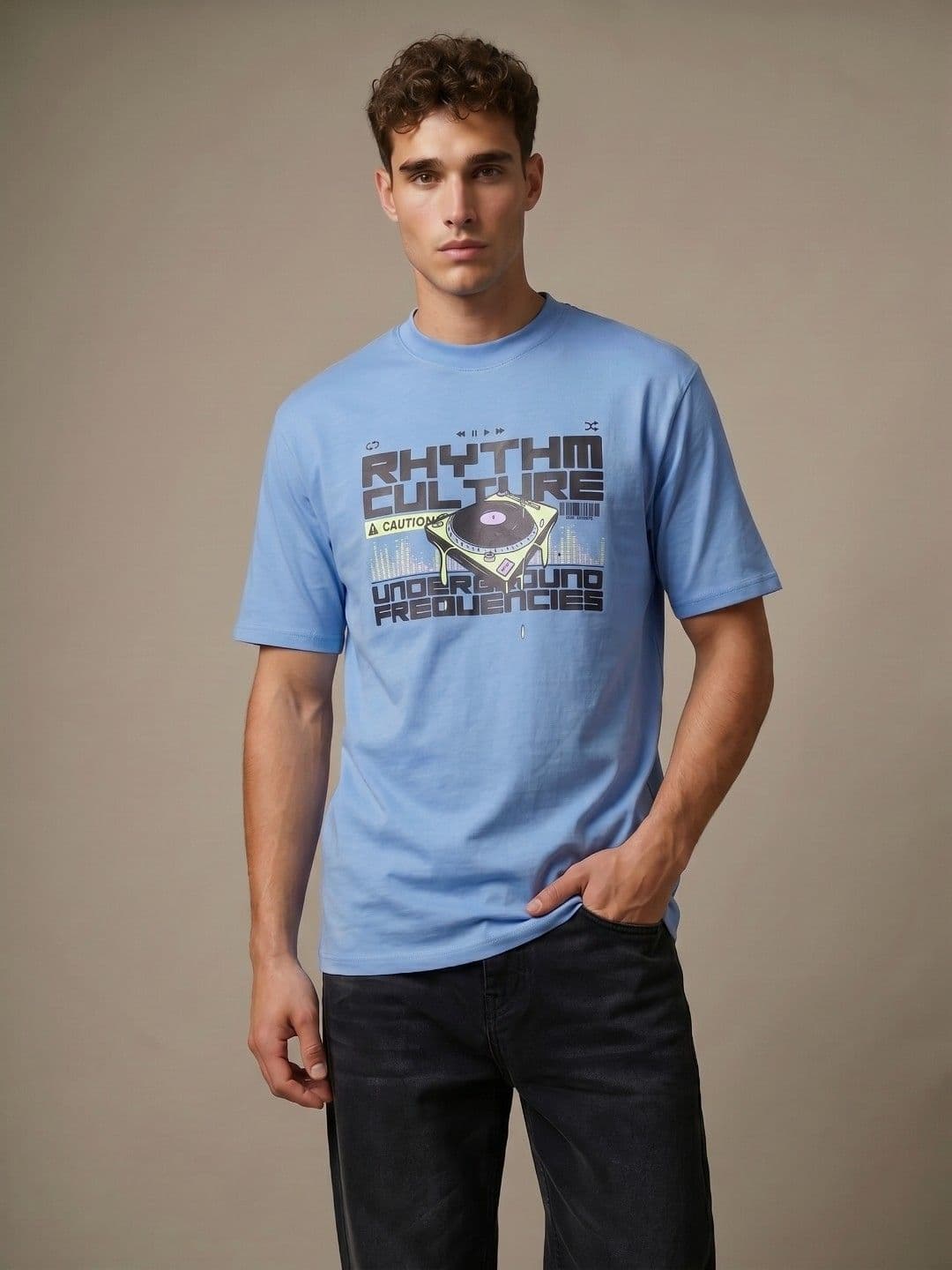 glitchez Graphic Printed Relaxed Fit Tshirt - view 1