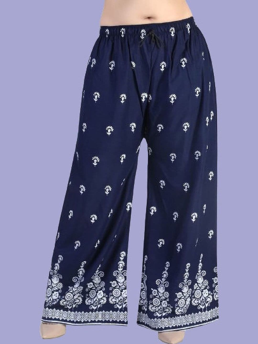 BINISH Women Floral Printed Chambray Ethnic Palazzos - view 1