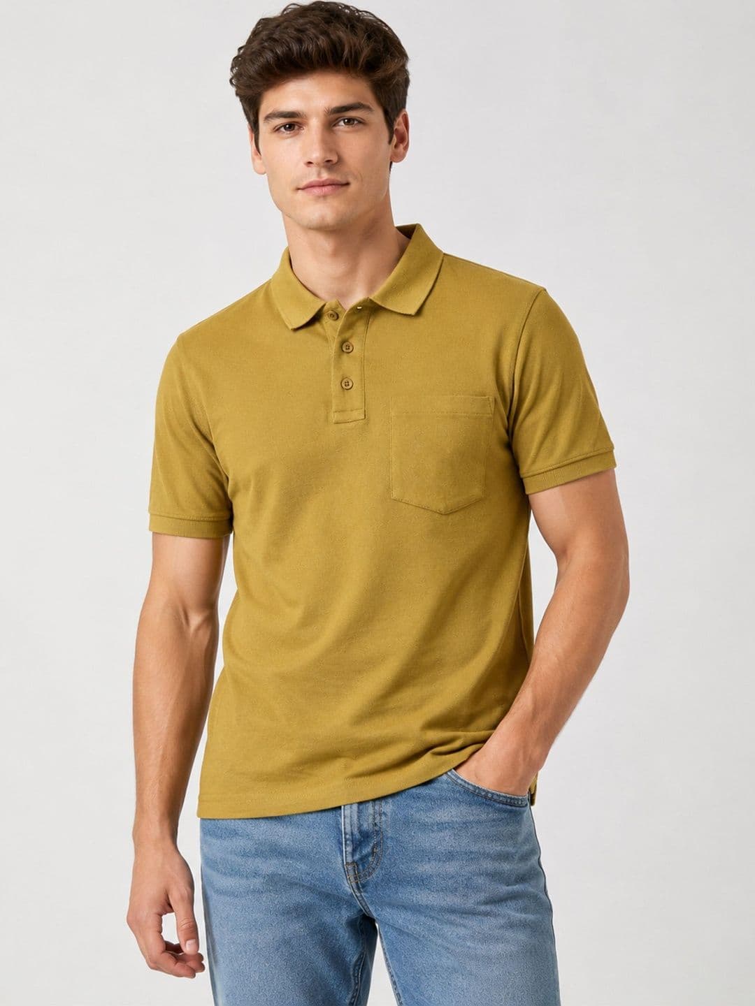 Roadster Men Polo Collar Pure Cotton Pockets T-shirt - view 1