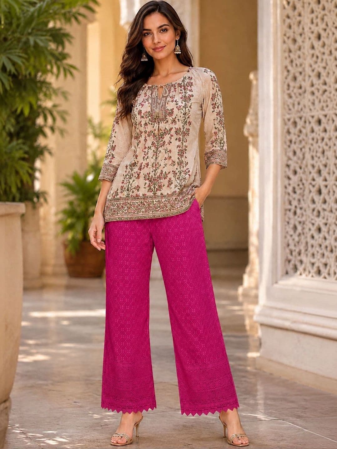TNQ Women Ethnic Palazzos - view 1