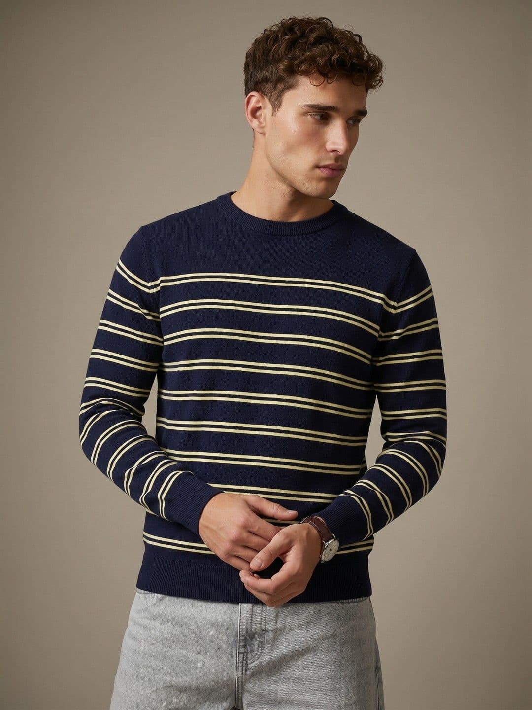 glitchez Striped Pullover Sweaters - view 1