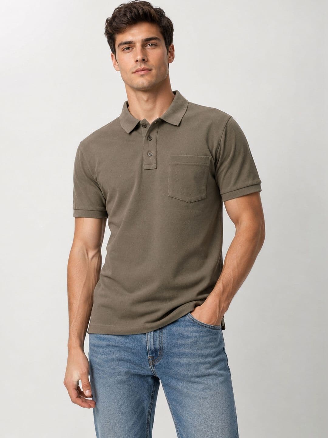 Roadster Men Polo Collar Pure Cotton Pockets T-shirt - view 1