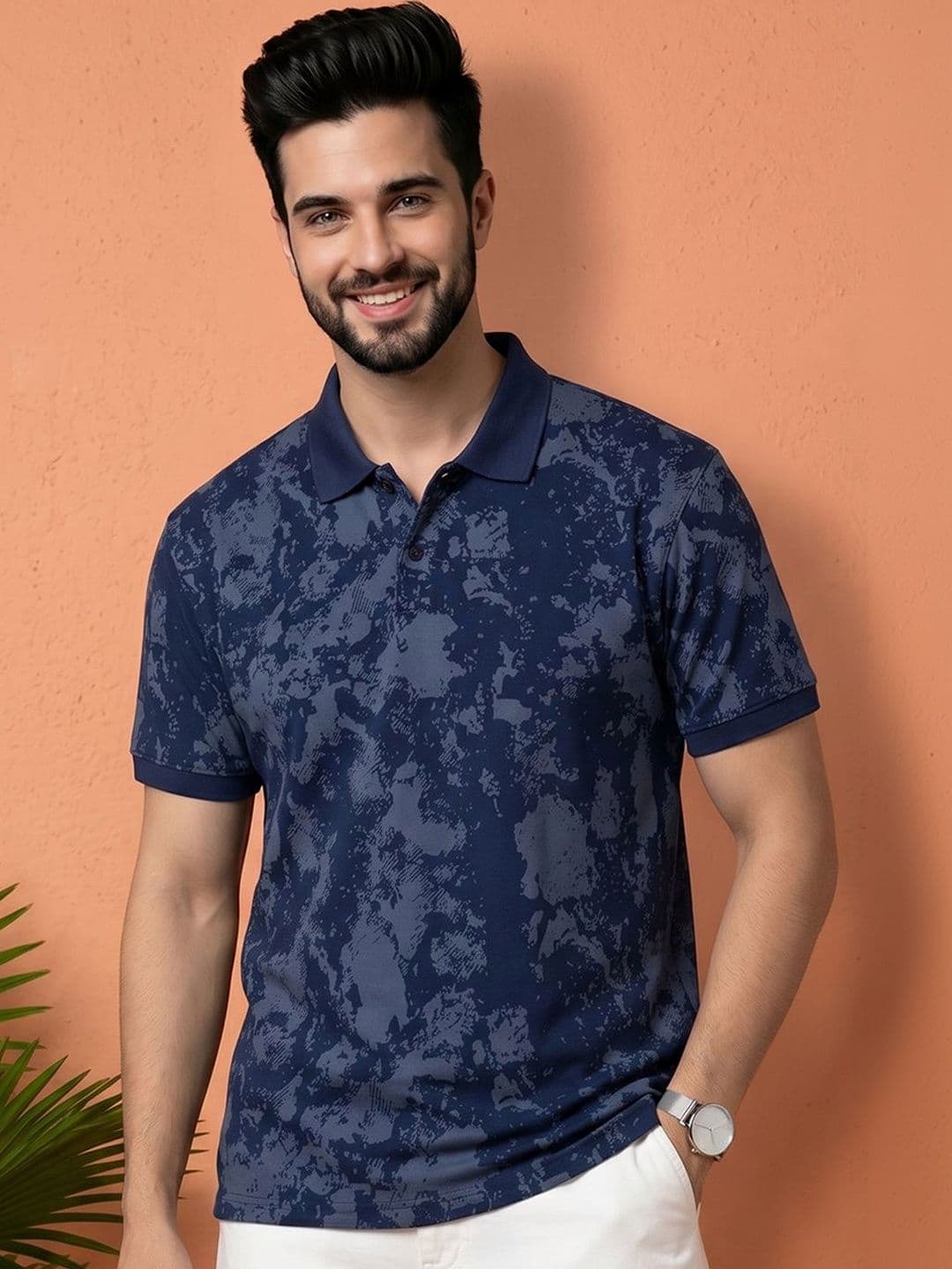SZN Men Printed Polo Collar T-shirt - view 1