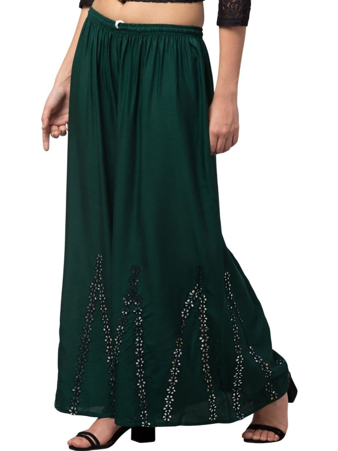 SMASUM Women Embroidered Knitted Ethnic Palazzos - view 1