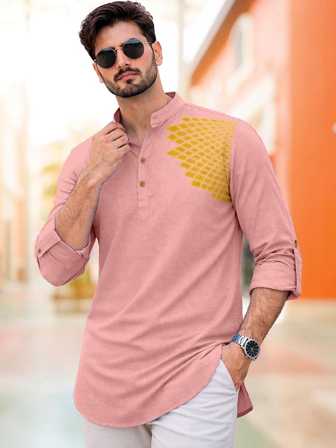 CLOTHING VEDA Men Geometric Printed Kurta - view 1