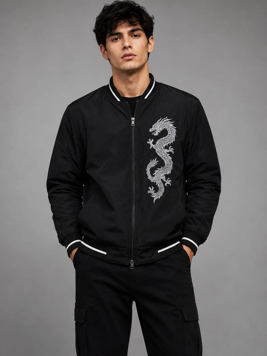 APSH.ECO Men Lightweight Bomber with Embroidered Jacket - view 1