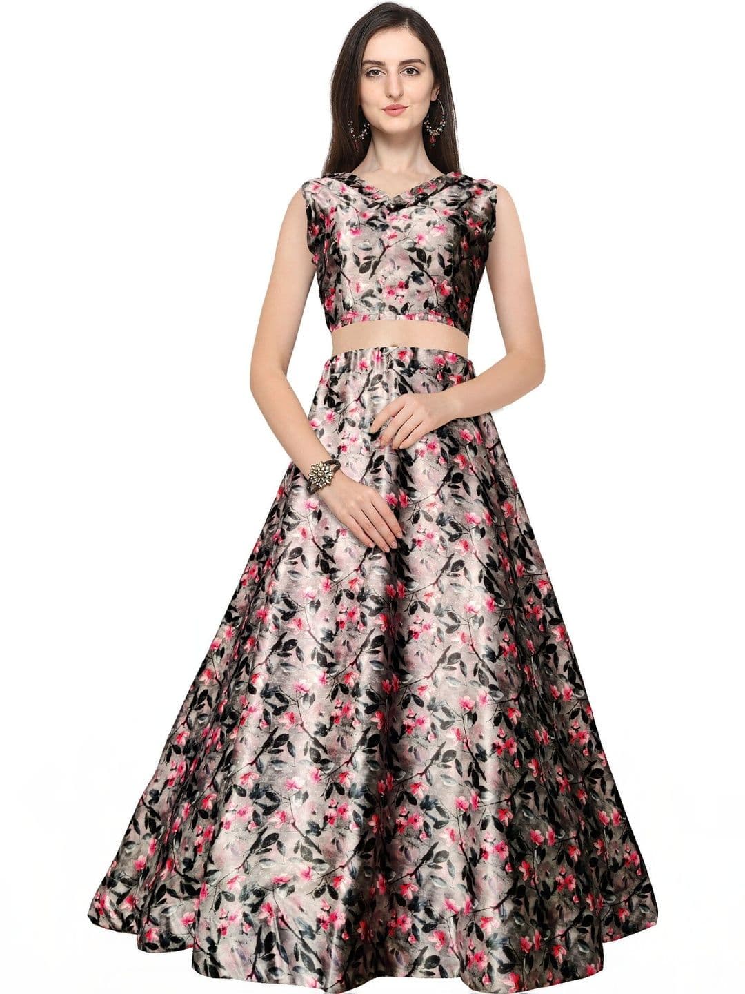 KAHIRAA WHOLETEX Printed Semi-Stitched Lehenga & Unstitched - view 1