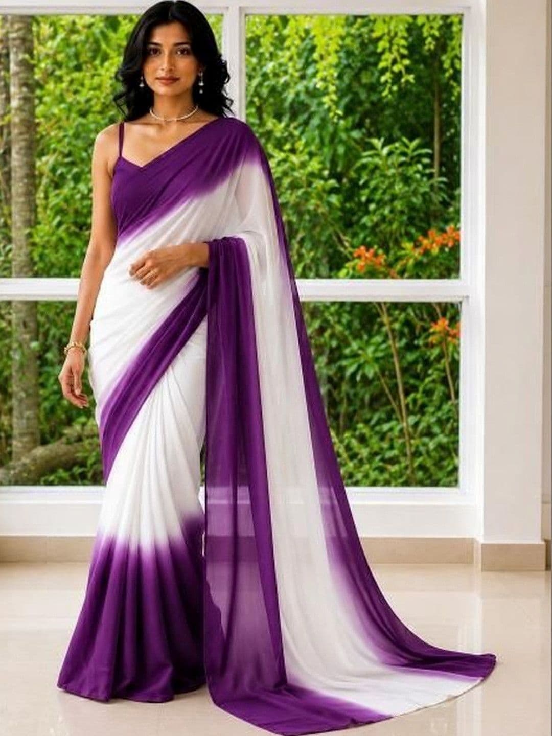 Moda Rapido Tie and Dye Pure Georgette Saree - view 1