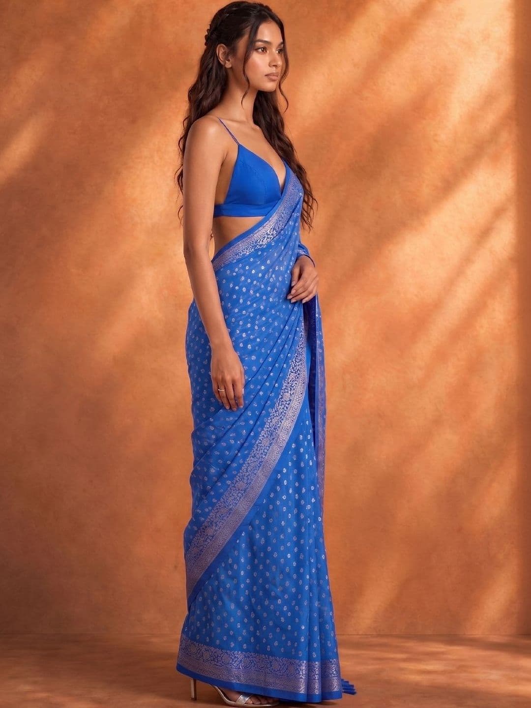 Pixie lane Ethnic Motifs Poly Georgette Designer Saree - view 1