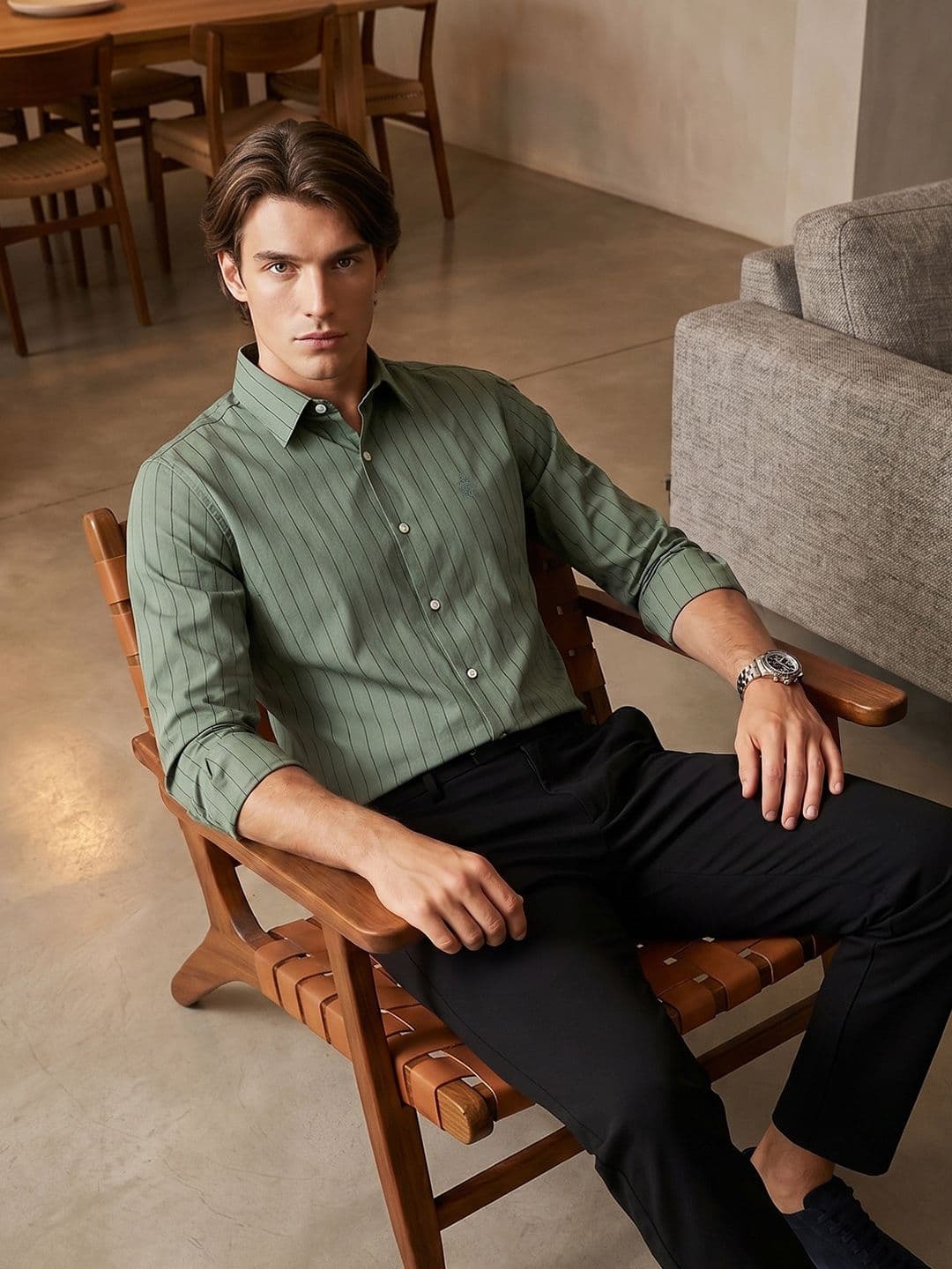 French Connection Slim Fit Striped Pure Cotton Casual Shirt - view 1