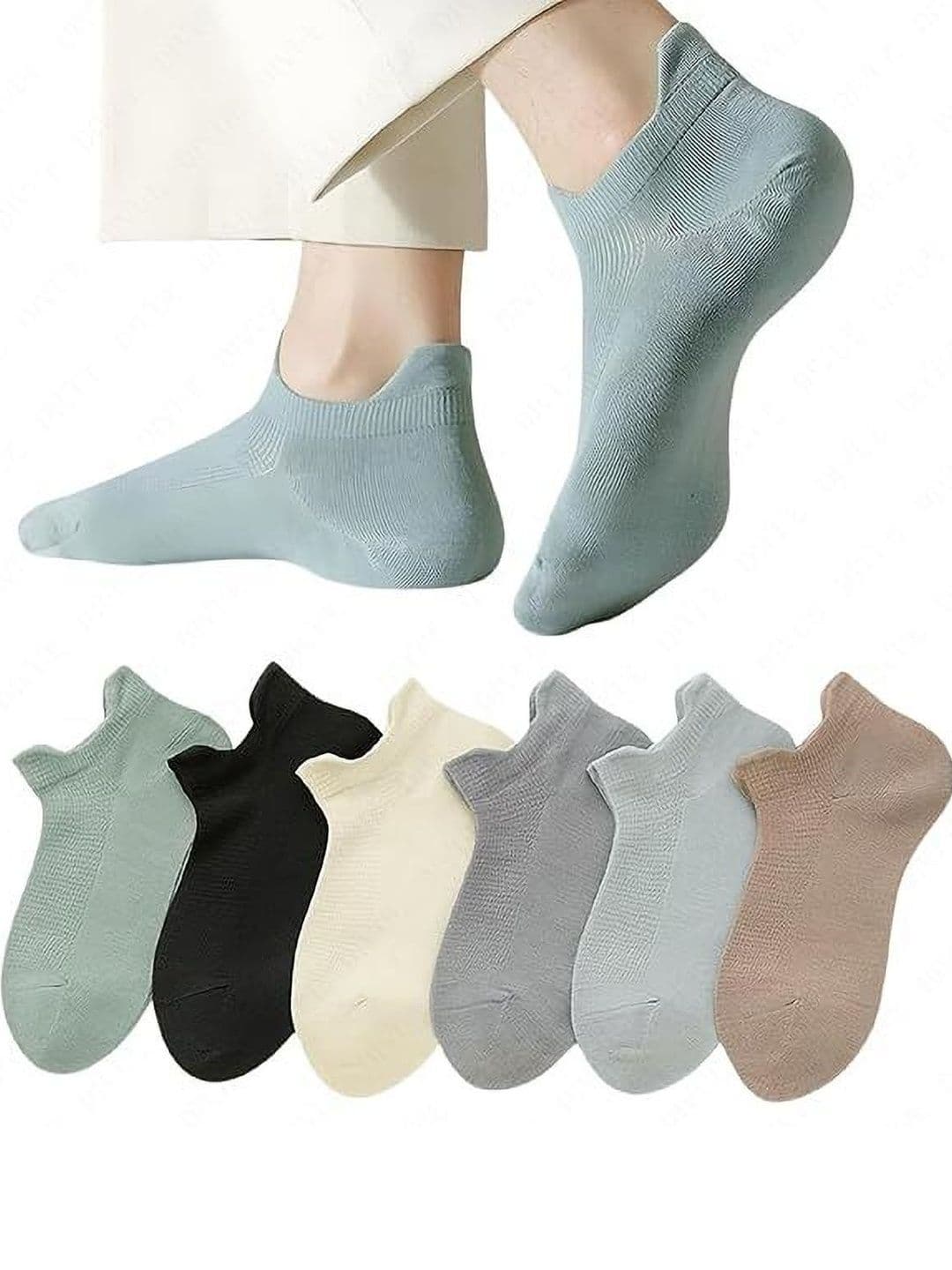 MERCEHIVE Men Pack of 6 Cotton Ankle Length Socks - view 1