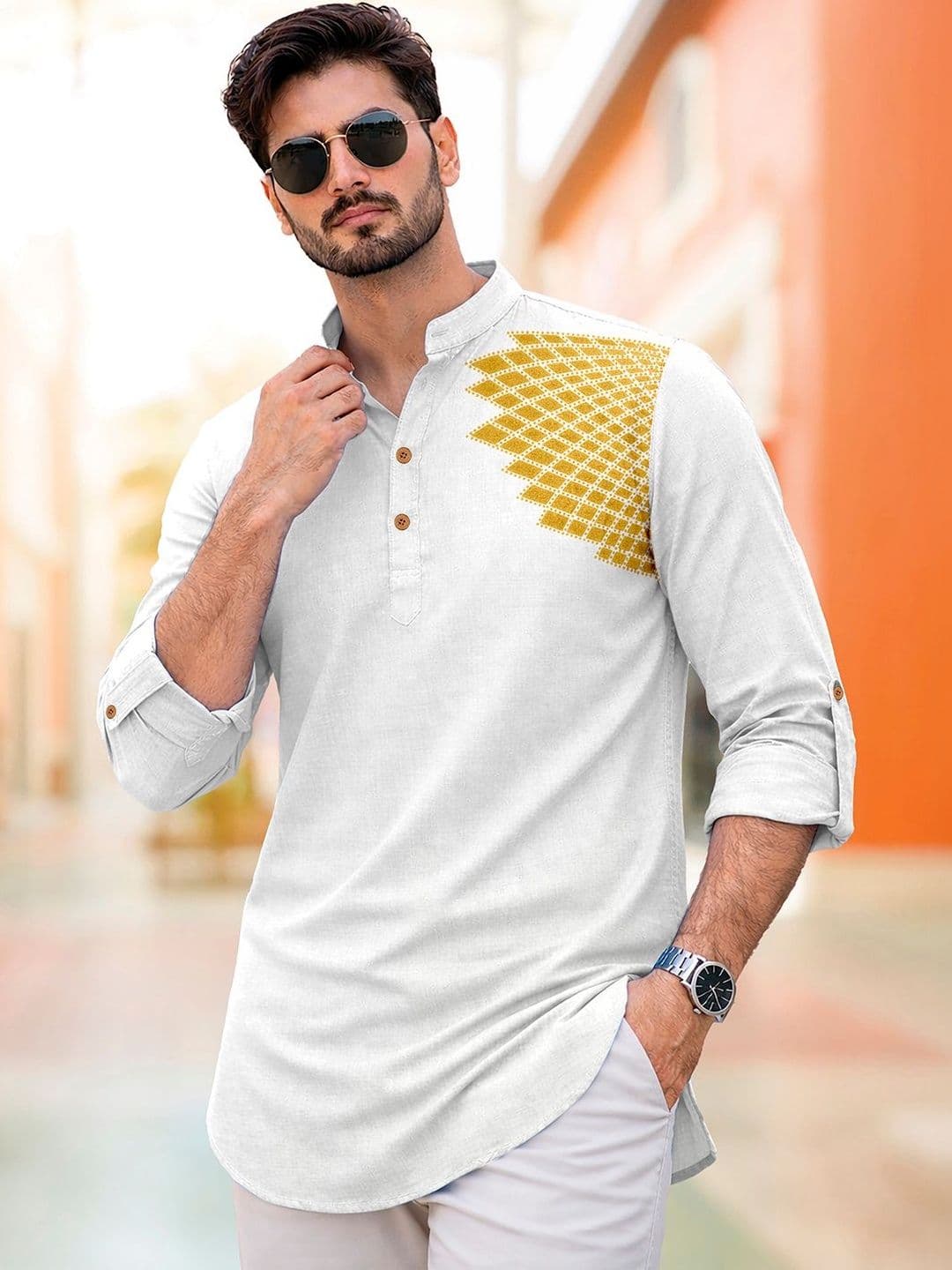 CLOTHING VEDA Men Geometric Printed Kurta - view 1