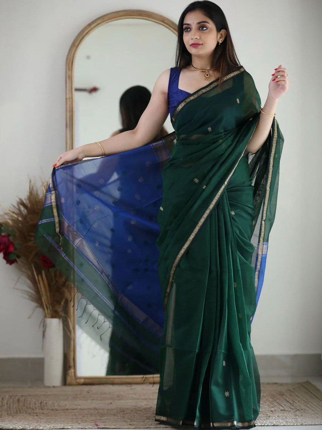 Luxvera Zari Silk Blend Saree - view 1