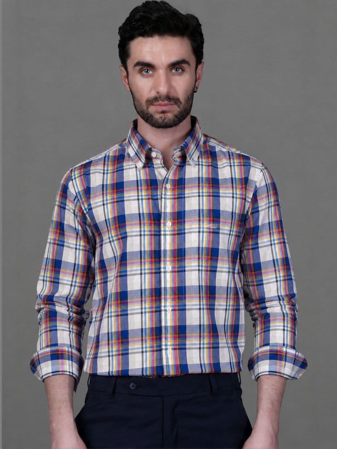 FRENCH CROWN Men Standard Checked Casual Shirt - view 1