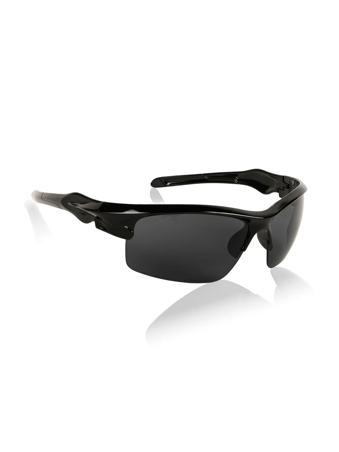PARK LINE Men Black Lens & Black Sports Sunglasses with