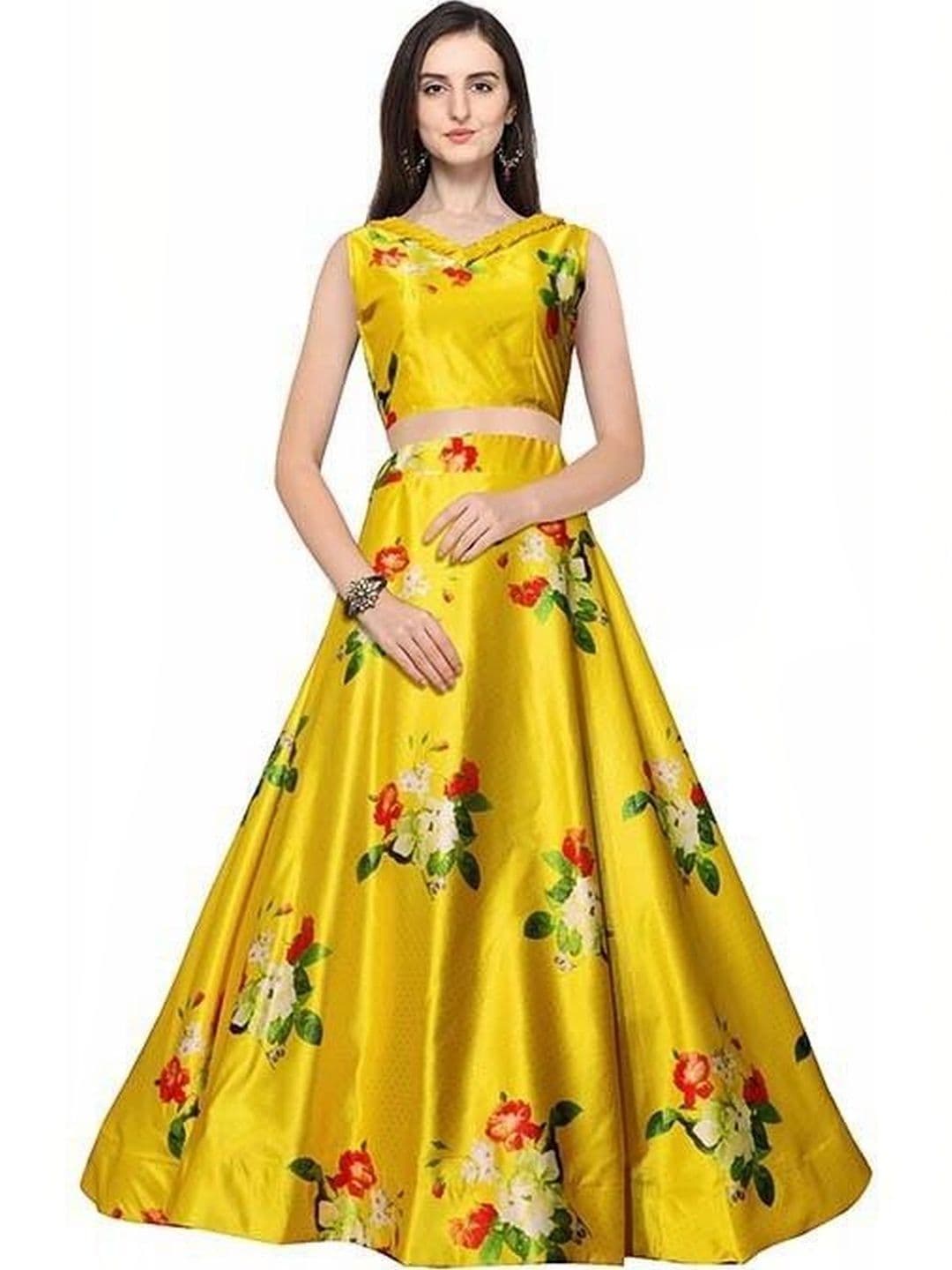 KAHIRAA WHOLETEX Printed Semi-Stitched Lehenga & Unstitched - view 1