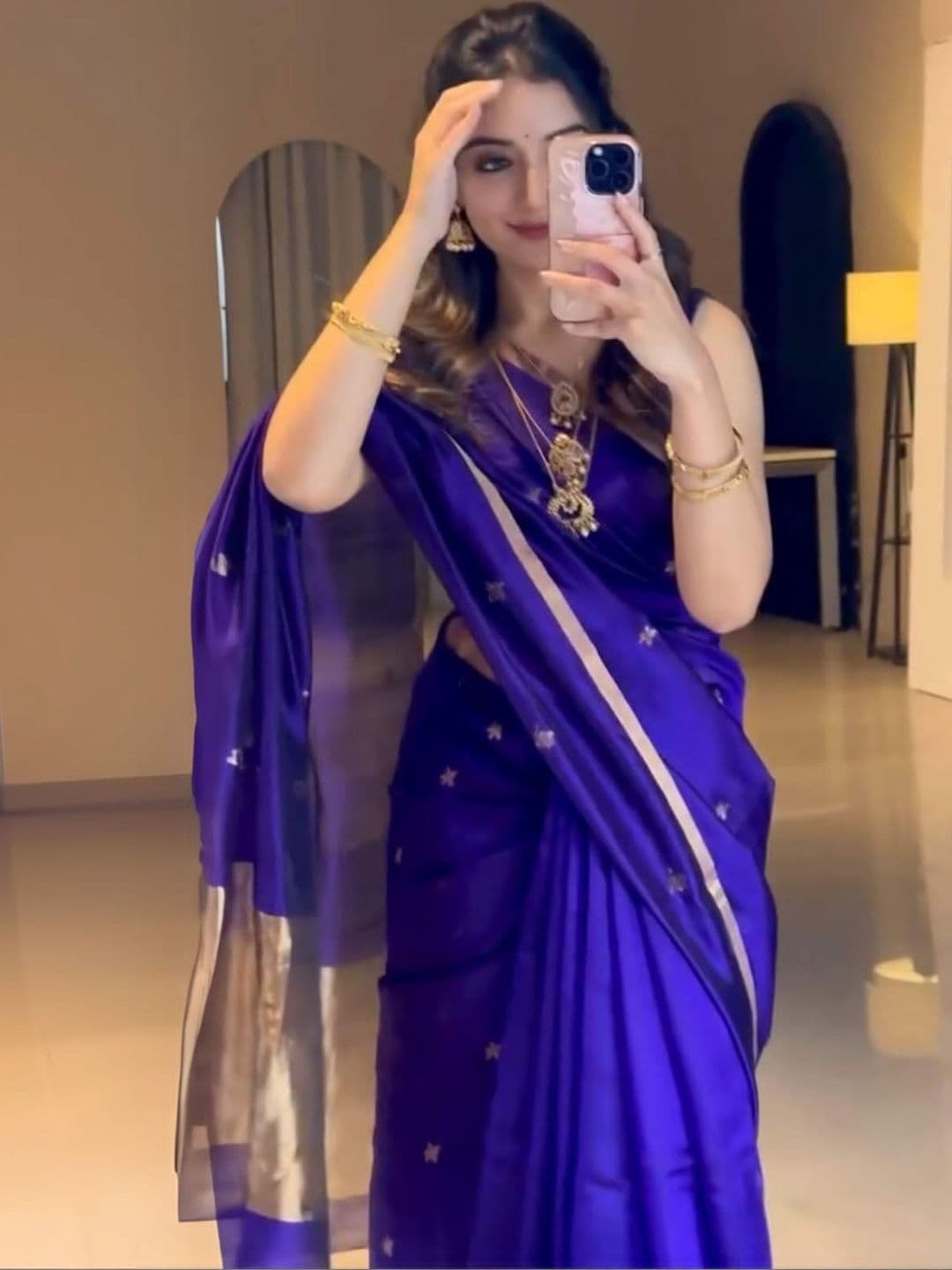 Luxvera Zari Silk Blend Saree - view 1