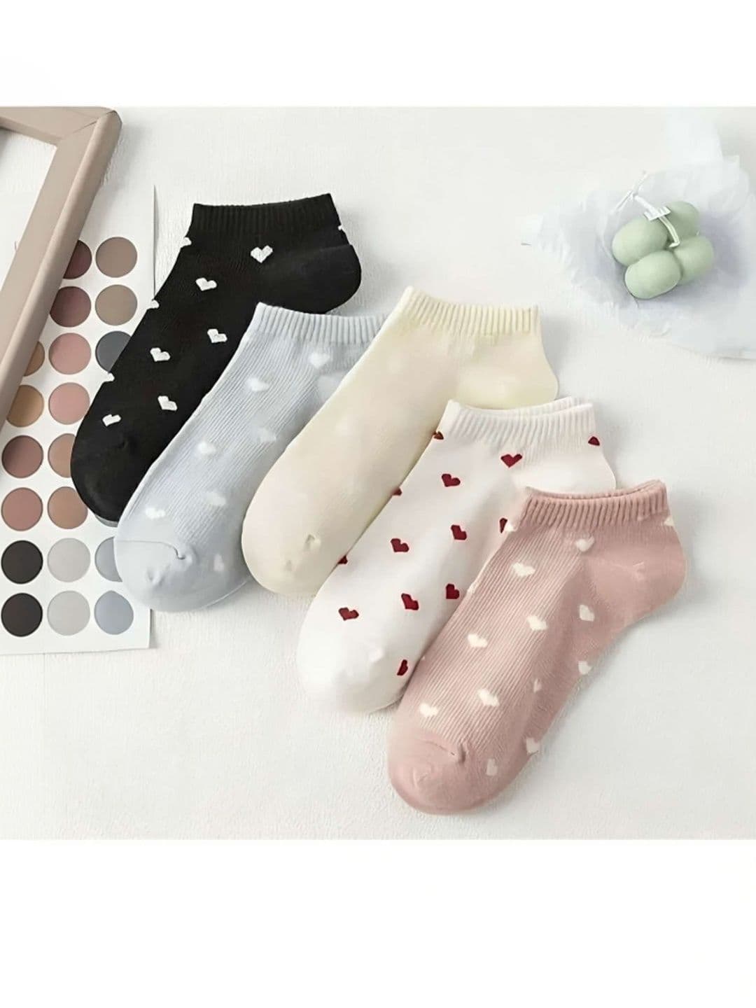 JEMOX Men Pack of 5 Cotton Blend Patterned Ankle Length Socks - view 1