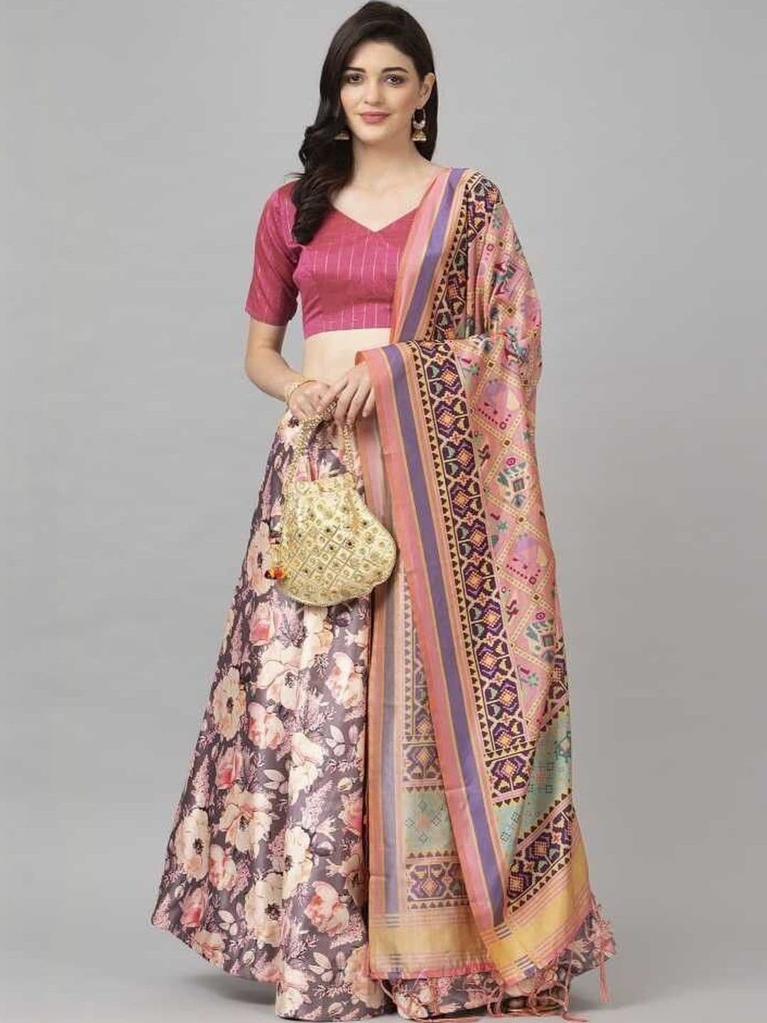 KAHIRAA WHOLETEX Semi-Stitched Lehenga & Unstitched Blouse With Dupatta - view 1