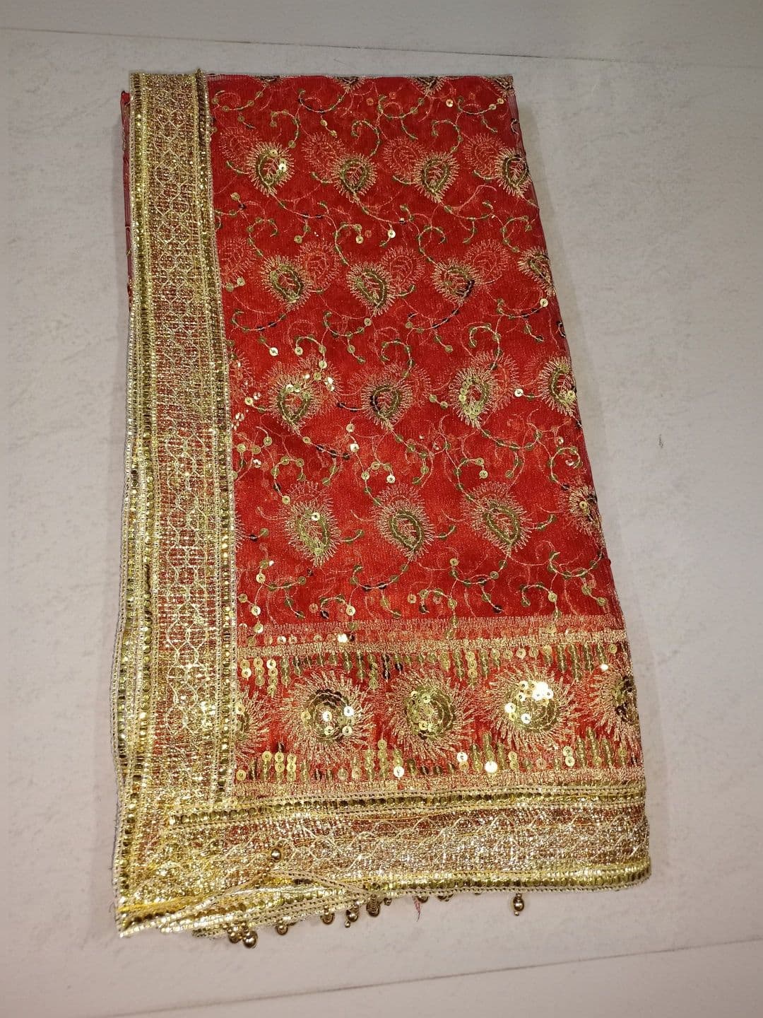 ASHA CHUNRI HOUSE Ethnic Motifs Embroidered Dupatta with Sequinned - view 1