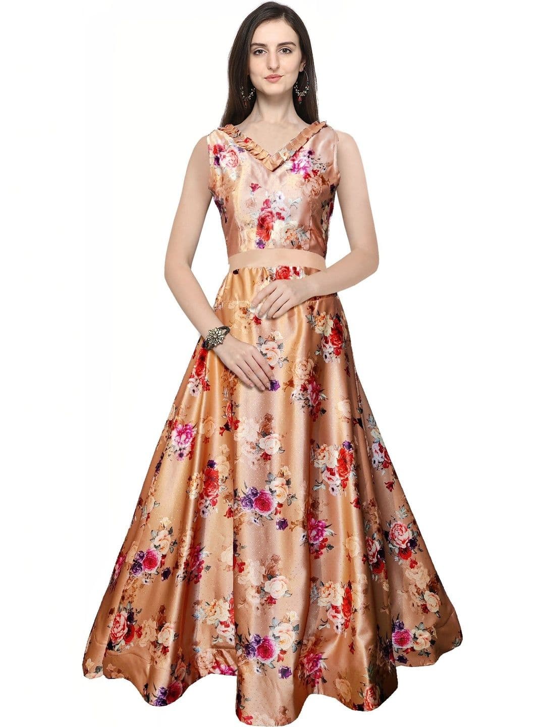 KAHIRAA WHOLETEX Printed Semi-Stitched Lehenga & Unstitched - view 1