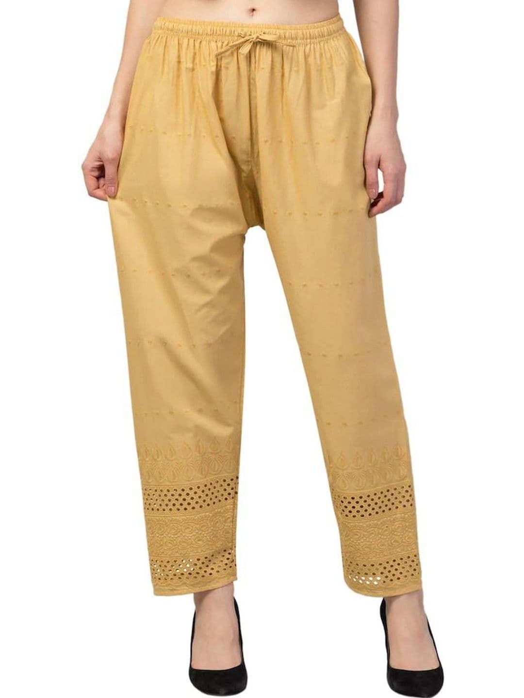 SMASUM Women Embroidered Knitted Cropped Ethnic Palazzos - view 1