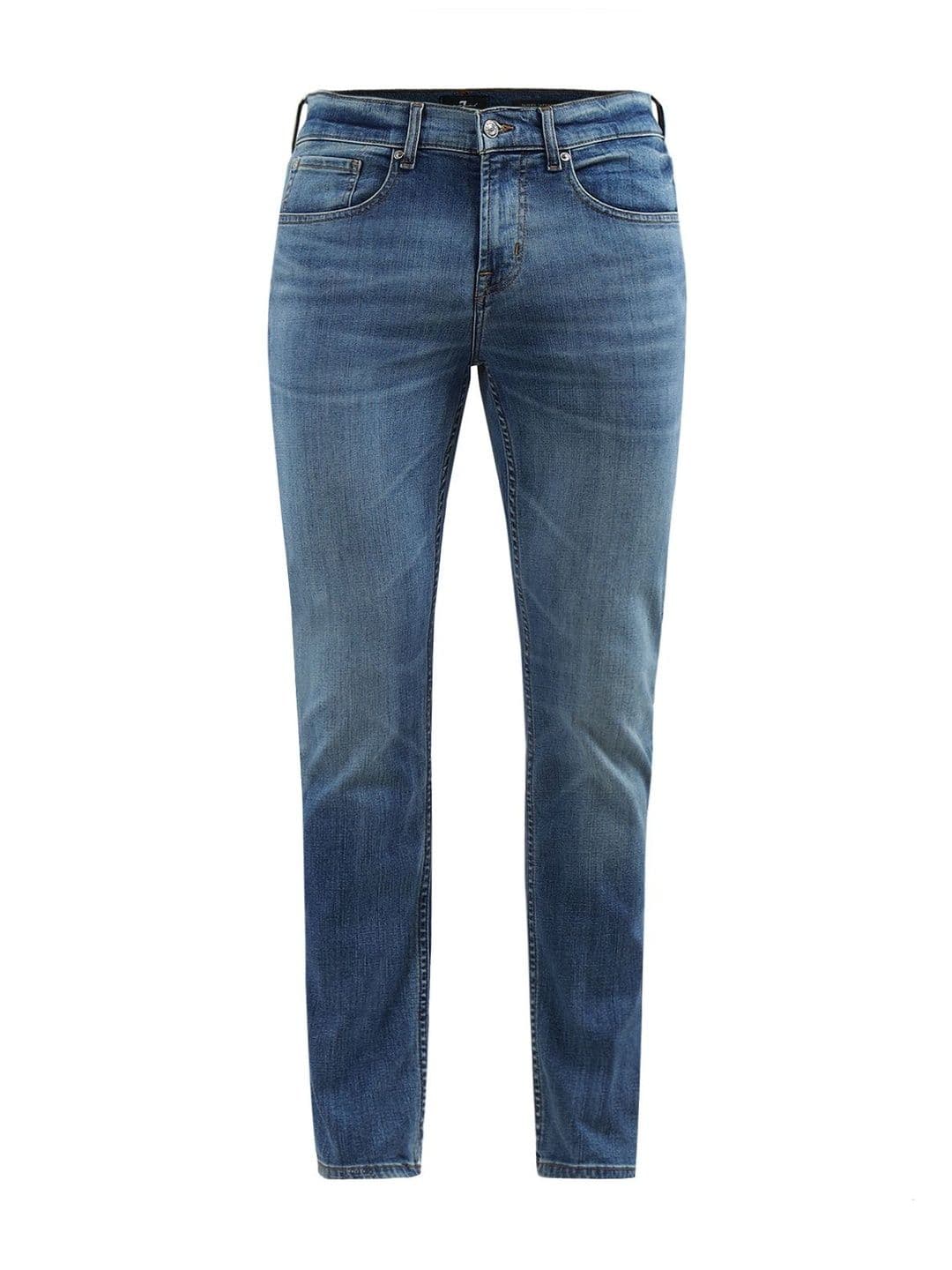 7 For All Mankind Men Dark Wash Slimmy Soft Faded Jeans - view 1