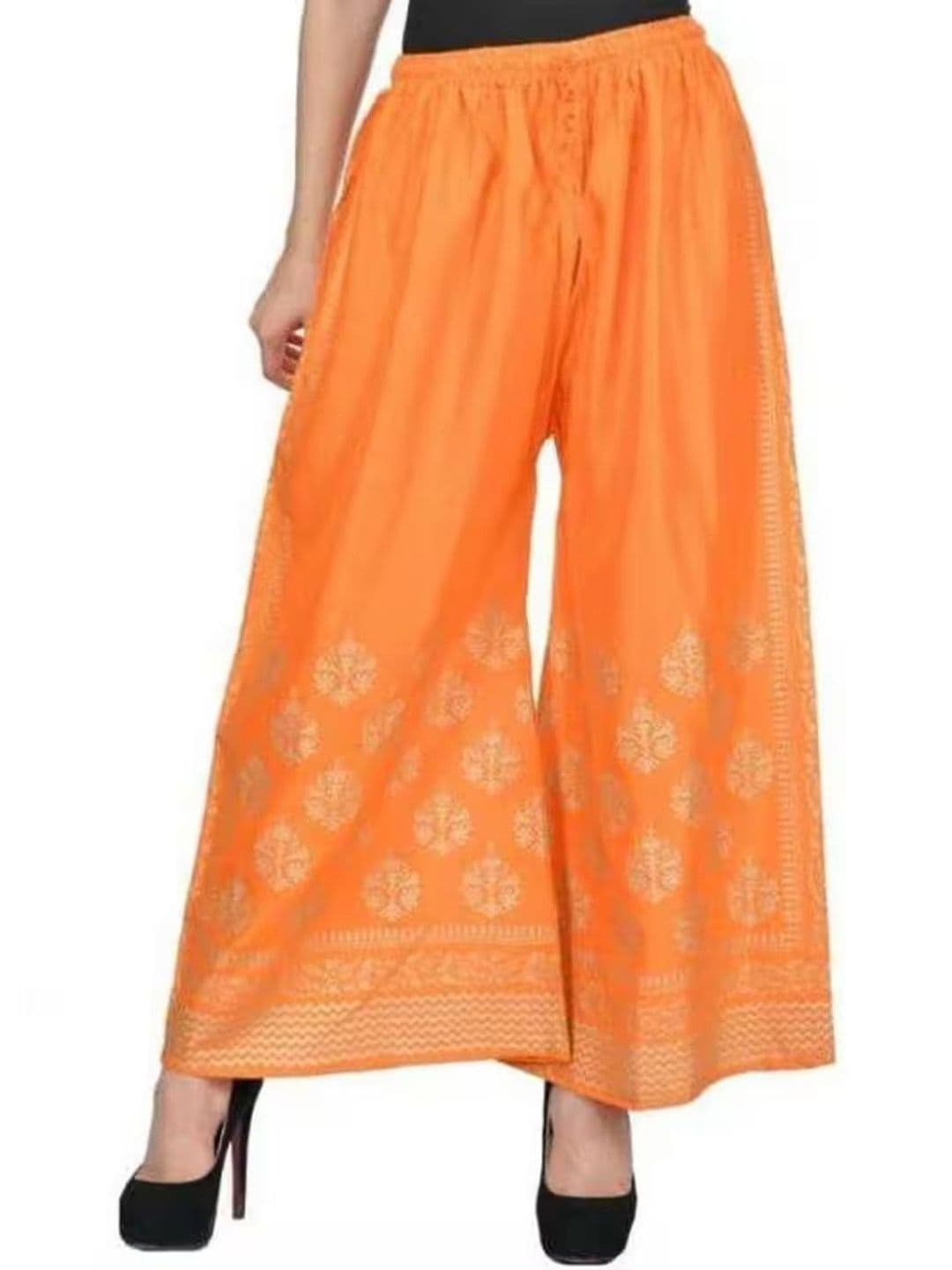 OMAYA Women Ethnic Motifs Printed Knitted Ethnic Palazzos - view 1