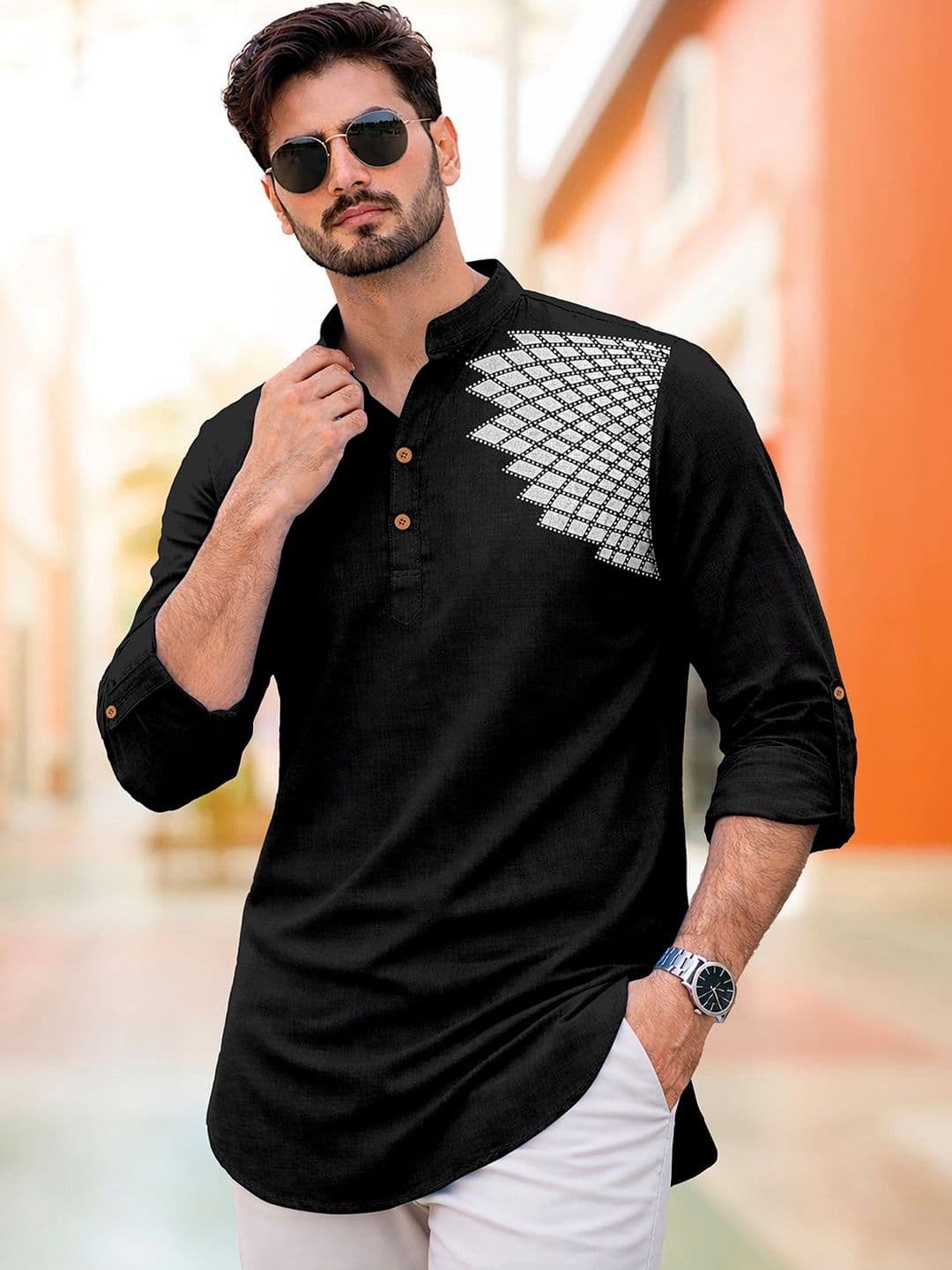CLOTHING VEDA Men Geometric Printed Kurta - view 1