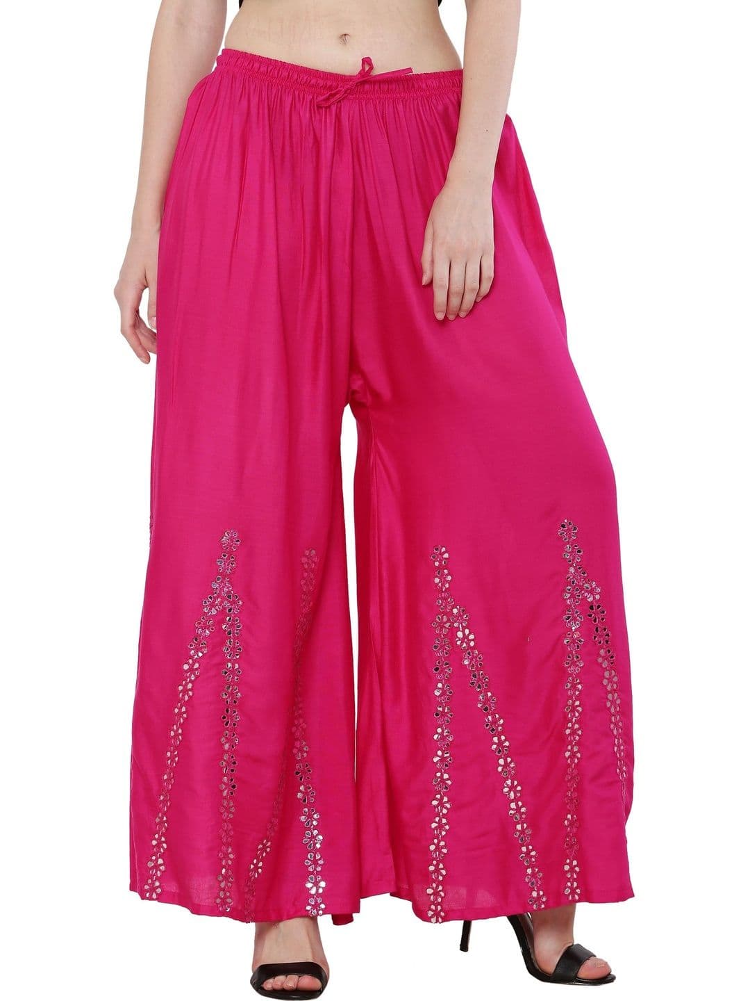 SMASUM Women Embellished Knitted Ethnic Palazzos - view 1