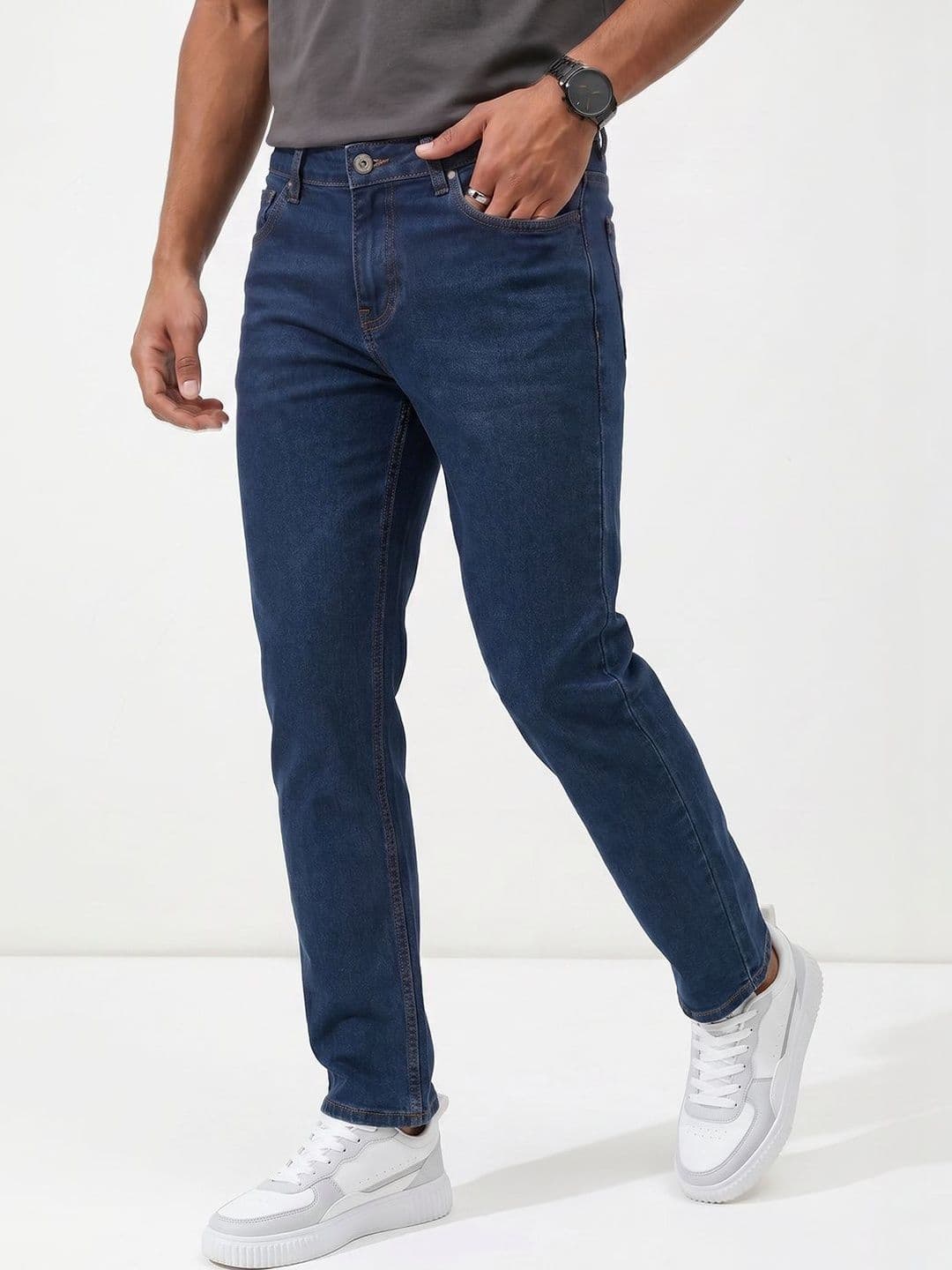 The Roadster Life Co. Men Slim Fit Mid-Rise Light Fade Stretchable Jeans - view 1
