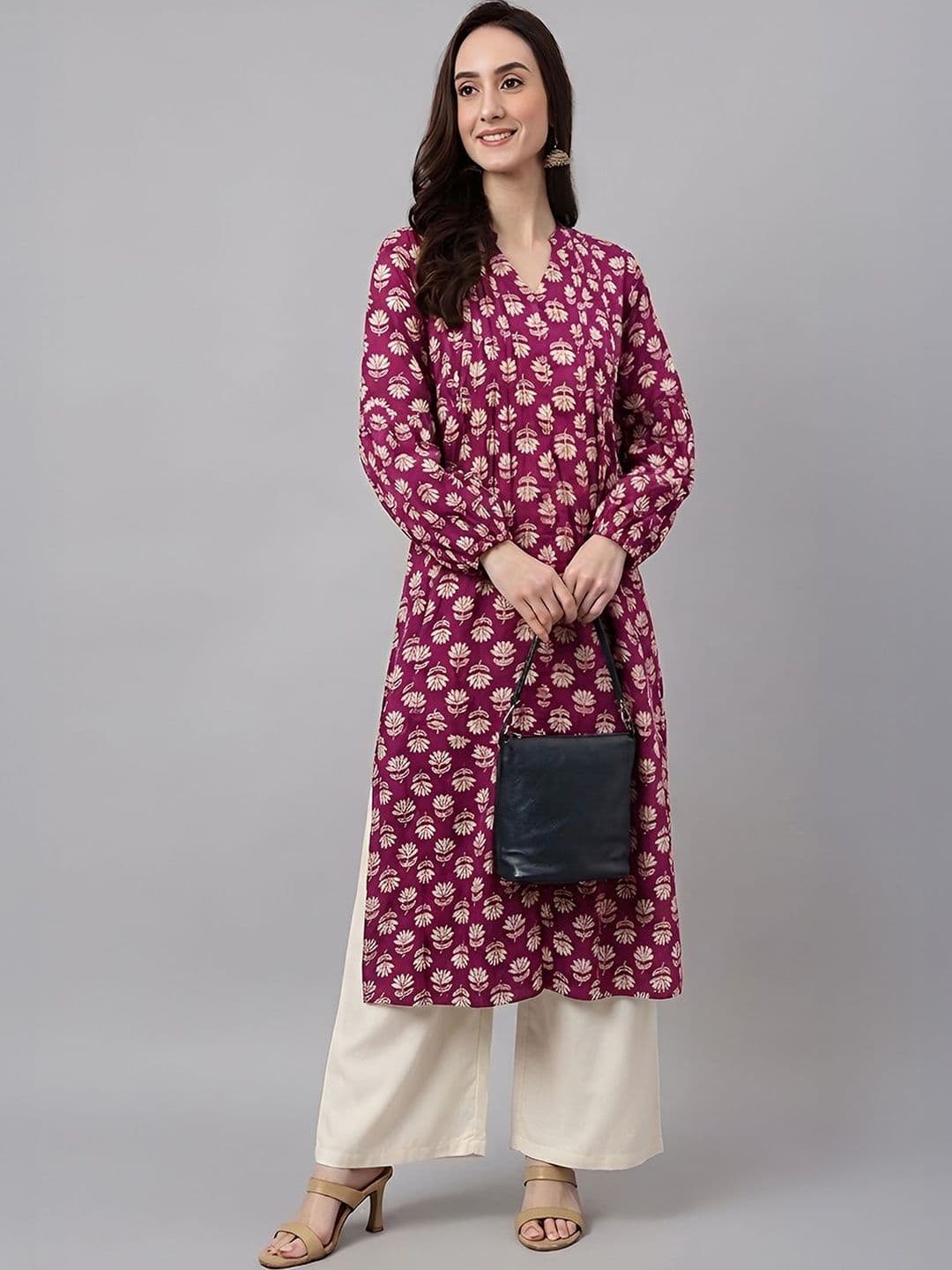 Janasya Women Floral Printed Indie Florals Kurta - view 1
