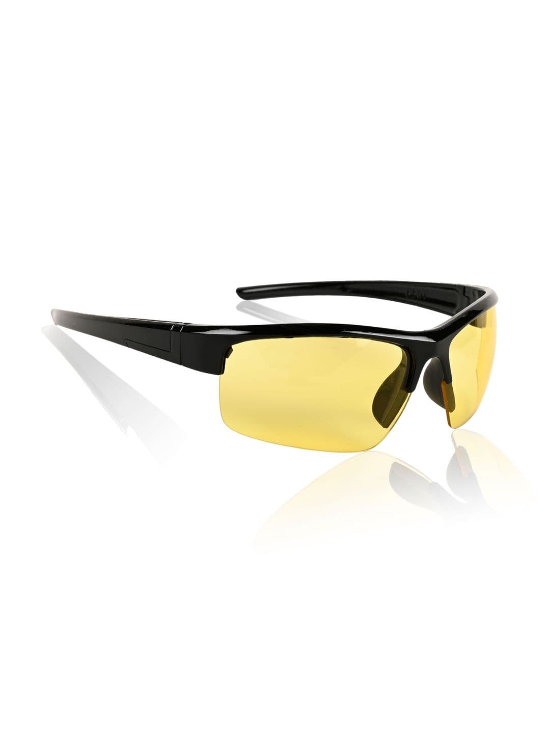 PARK LINE Men Yellow Lens & Black Sports Sunglasses with - view 1