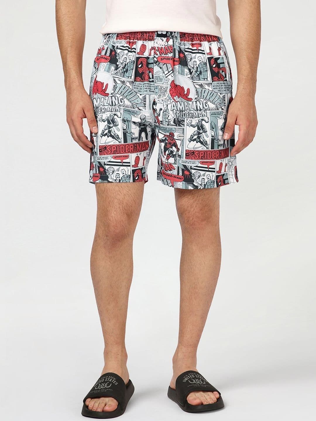Bewakoof Marvel Men's White Spiderman All Over Printed Boxers - view 1