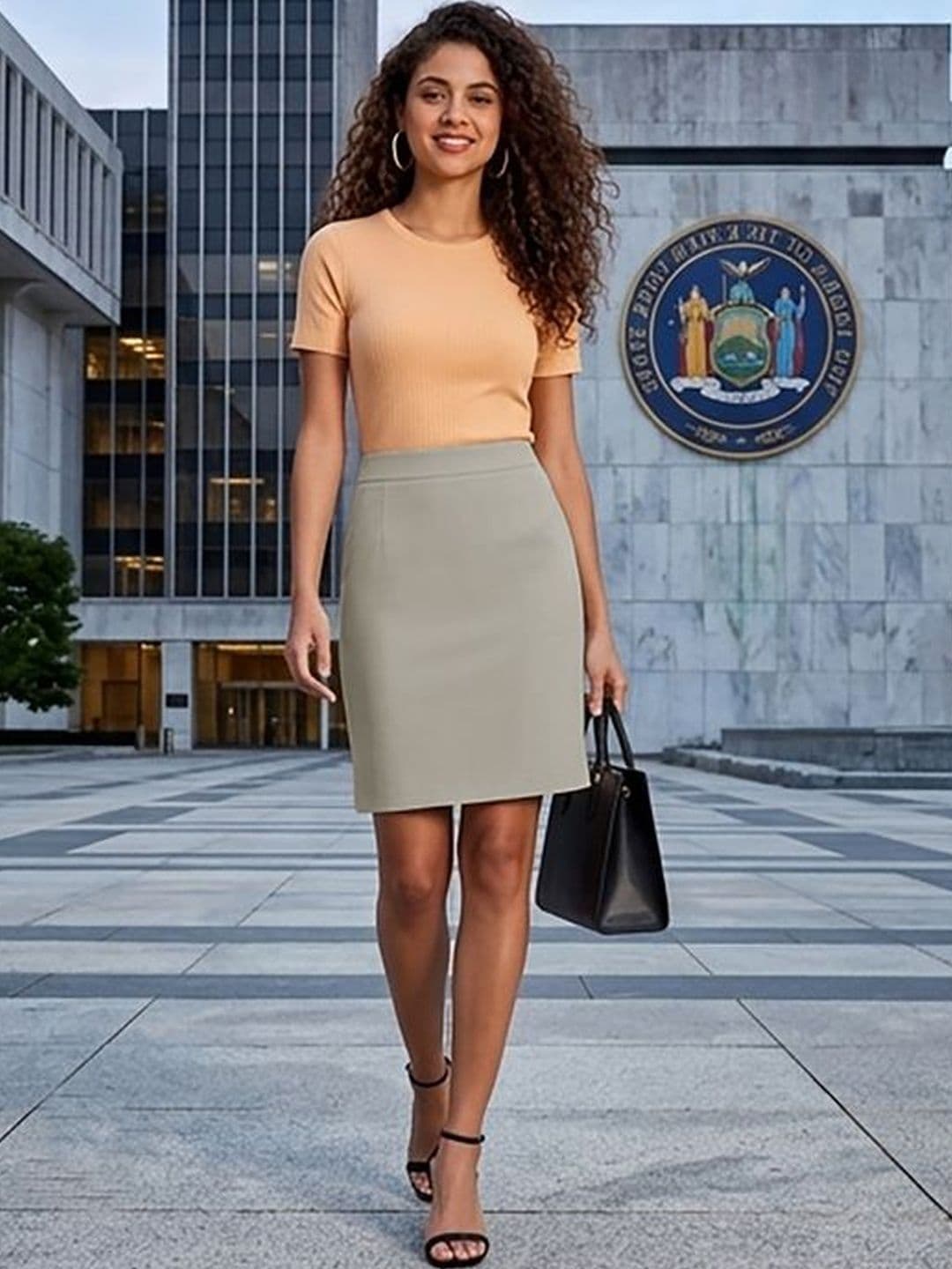 Stylecast X Kotty Women Back Slit Knee Length Straight Skirt - view 1