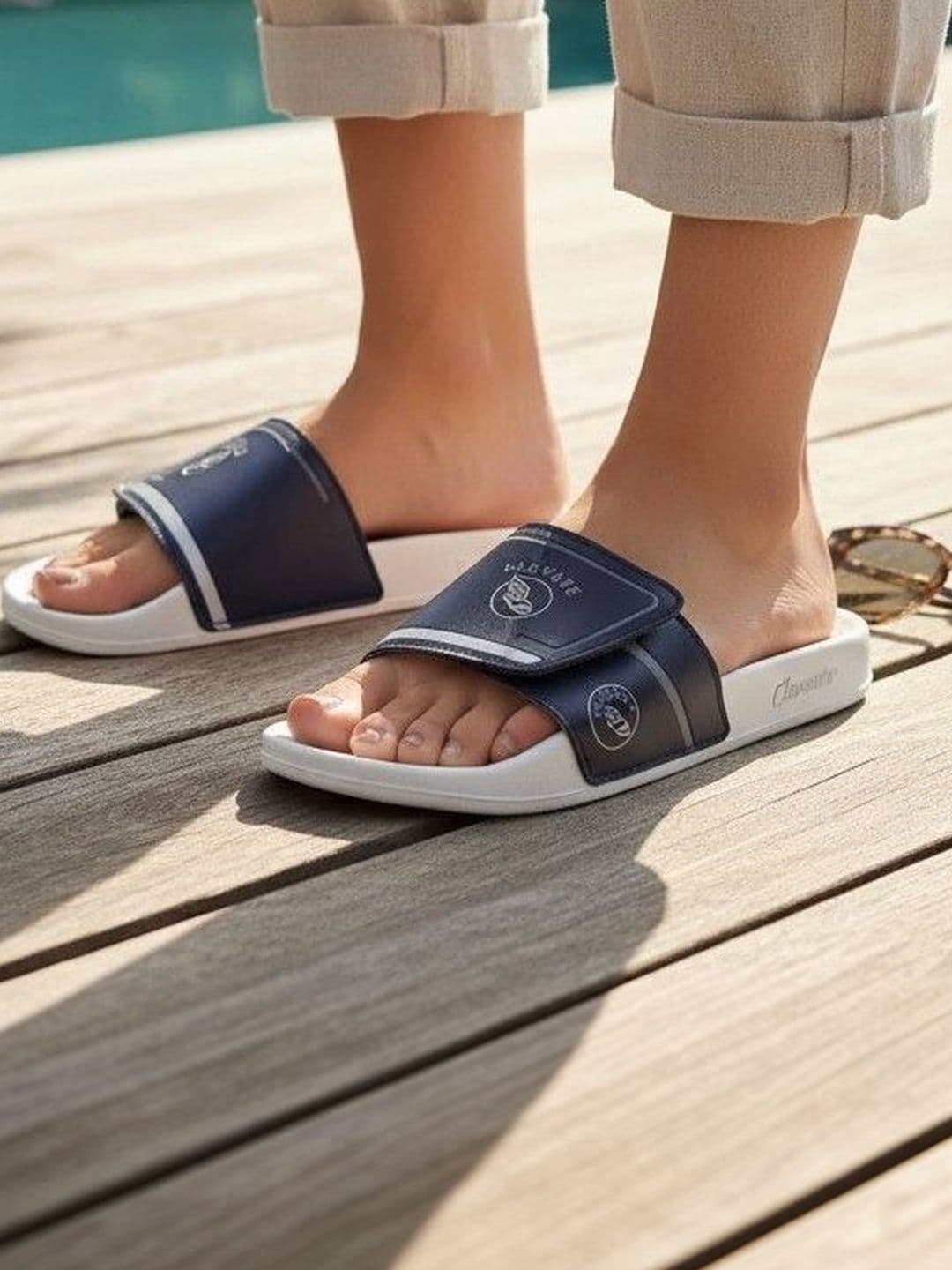 ELEVATE STEPS Men Printed Rubber Sliders - view 1