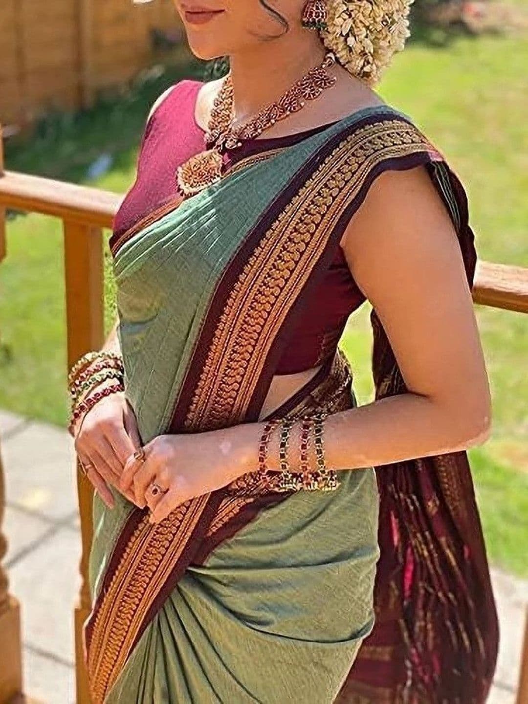 AVANTIKA FASHION Woven Design Zari Silk Cotton Kanjeevaram Saree - view 1
