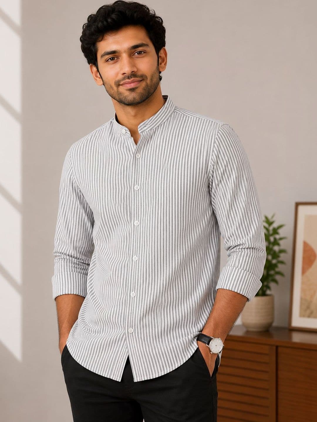 HERE&NOW Men Standard Striped Casual Shirt - view 1