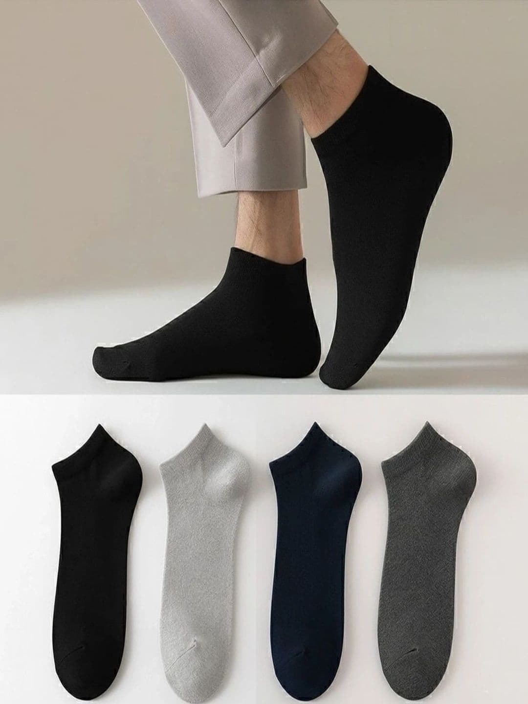 SOKSI Men Pack of 6 Cotton Assorted Ankle Length Socks - view 1