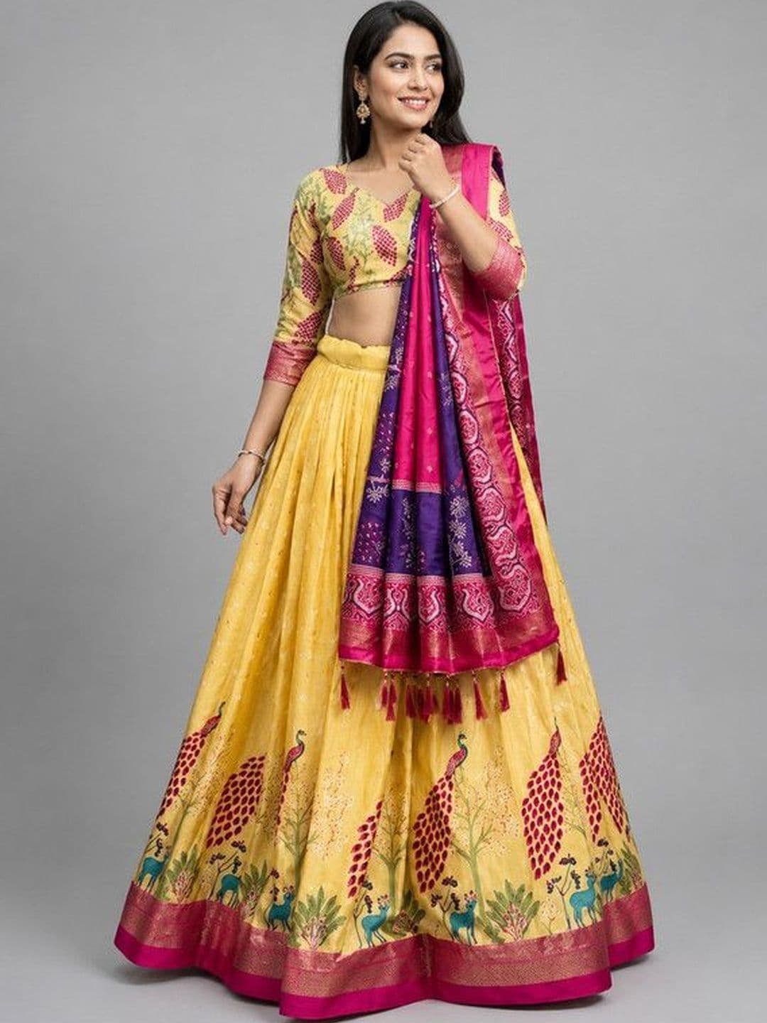 ANU CHAUHAN Printed Semi-Stitched Lehenga & Ready to Wear - view 1