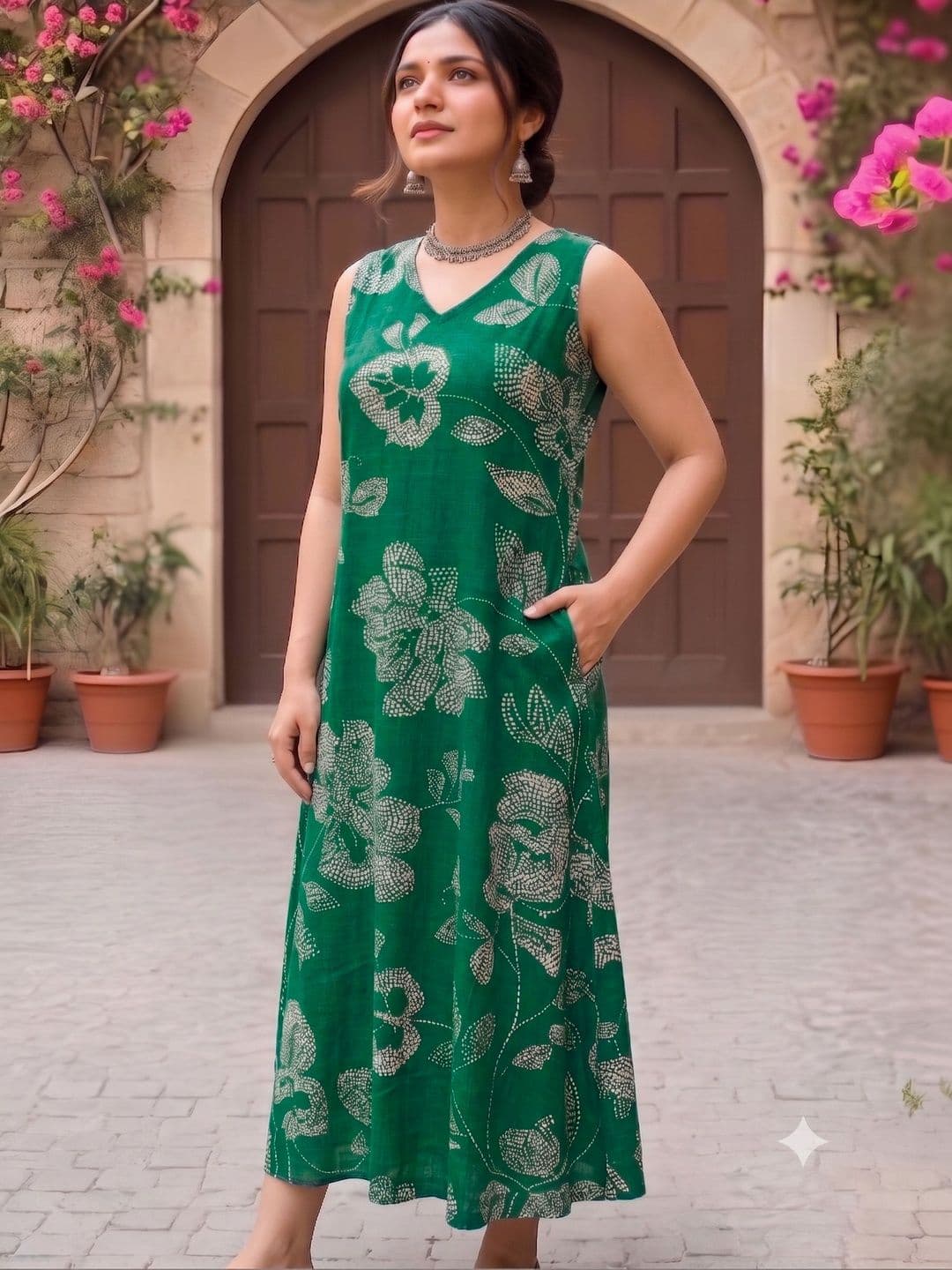 PIMU Floral Print A-Line Midi Dress - view 1