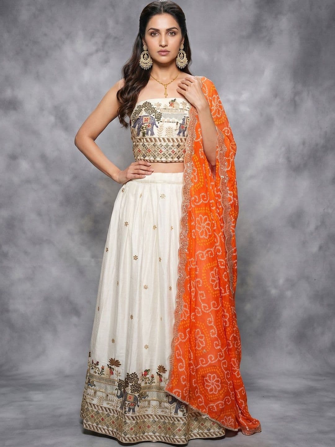 DRIP CHOWK Embroidered Sequinned Semi-Stitched Lehenga & Unstitched Blouse With Dupatta - view 1