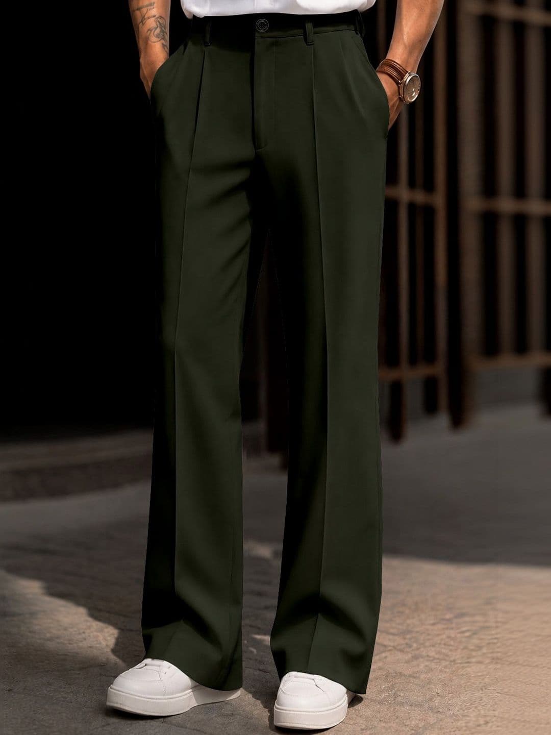 MODA RAPIDO X FITNESS EXCHANGE Men Relaxed Loose Fit Easy Wash Pleated Trousers - view 1